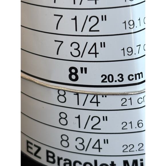 Sterling Silver 1mm Snake Chain 8” Bracelet Italian Minimalist Dainty 925 - Picture 3 of 3